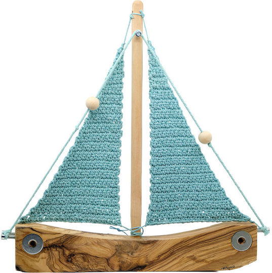 Piteros Boat Wooden Olive Knitted Canvas A07 Veramane 35x30x4/550g
