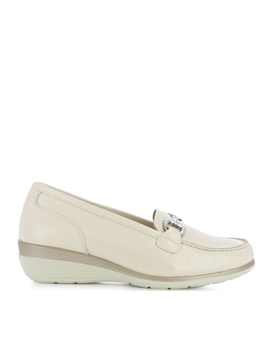 24 HRS Leder Damen Mokassins in Beige Farbe