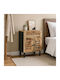 Bedside Table Made of Solid Wood Beige 50x33x60cm