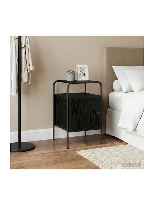 Nachttisch Holz mit Metallfüßen Schwarz 35x36.5...