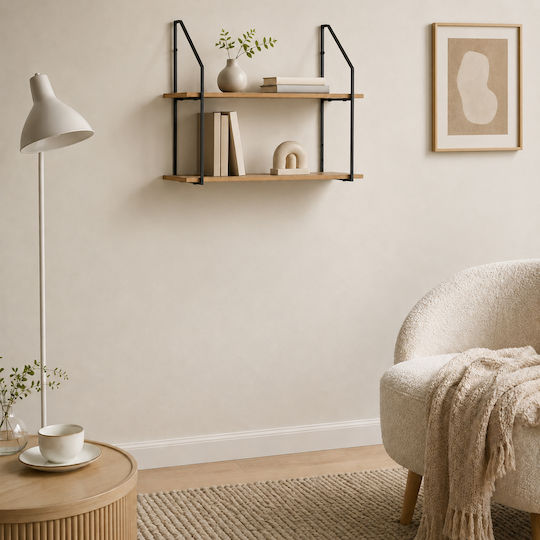 Shelf Fema Black 60x20x52cm