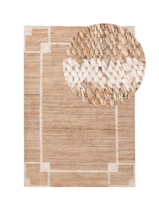 Beliani Wohnzimmer Teppich aus Jute 160x230cm Hellbeige