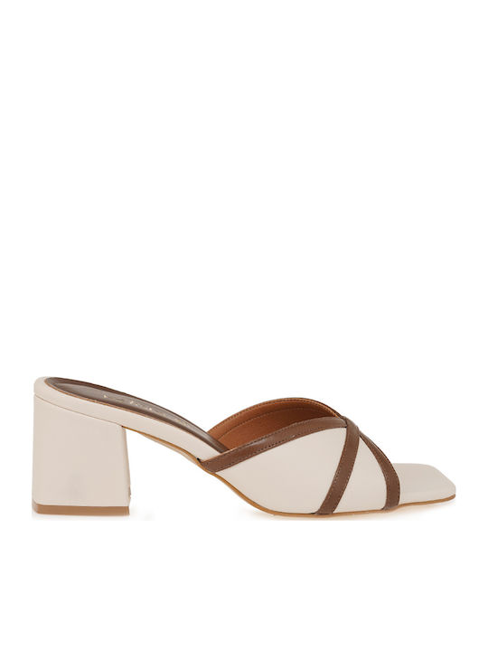 Damen Sandalen Leder Beige