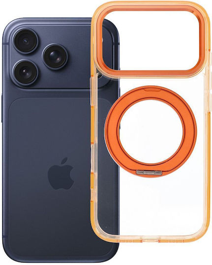 Case Iphone 17 Pro 18 Pro Frame Circle Stand Compatible Magsafe Orange