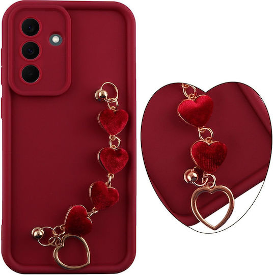 Volte-Tel Silicone TPU Strap Case Samsung A37 5G A376 6.7in Full Camera Protection Burgundy Red Hearts Volte-Tel