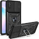 Bodycell Armor Slide Durable Xiaomi Redmi 9a 9at 9i Case with Camera Cover & Metallic Ring Holder Black 5206015012570