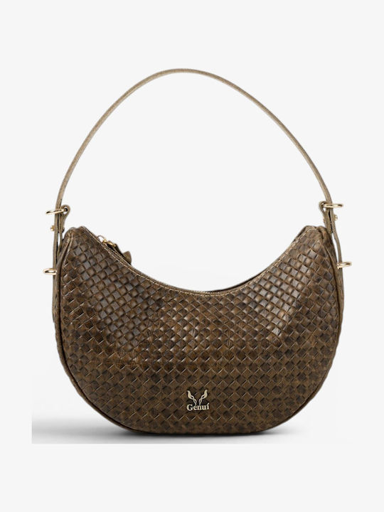 Genui Leather Geantă de umăr pentru femei din p...
