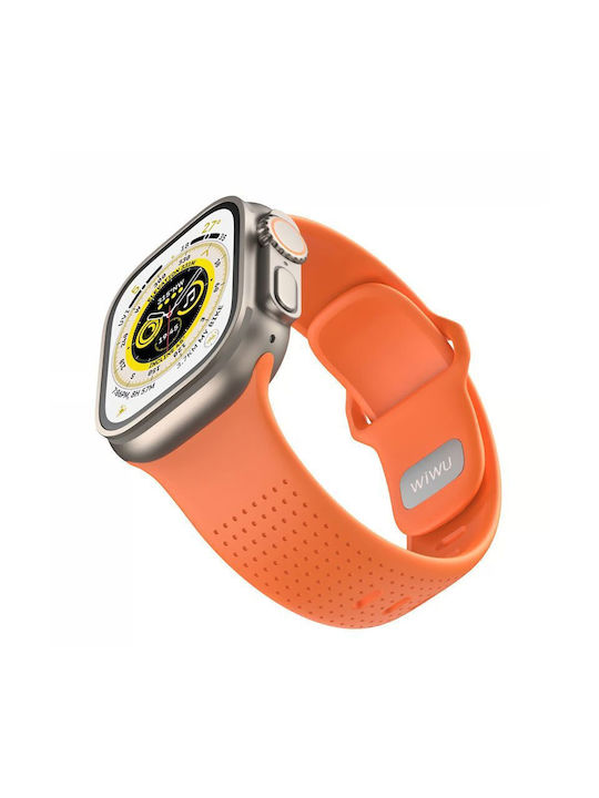 Каишка Wiwu Comf Secur Силикон Оранжев Apple Watch 44 45 46 49mm