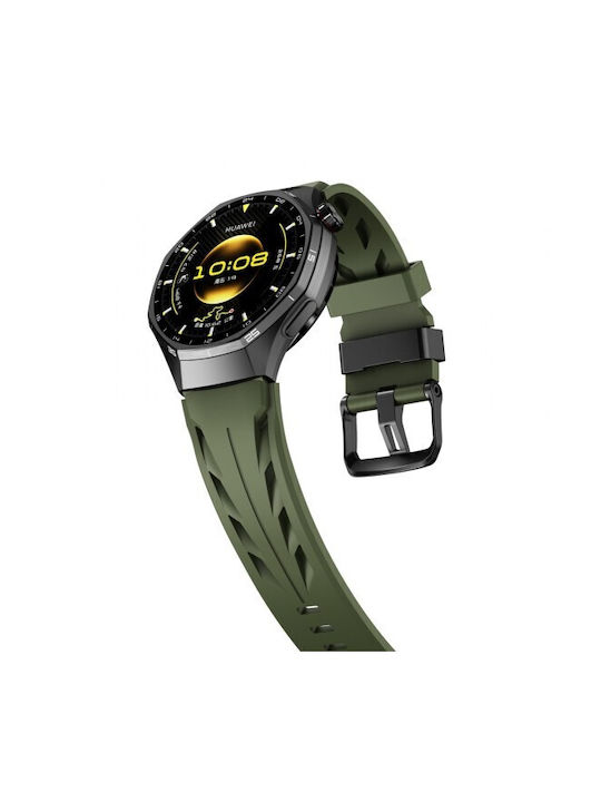 Кайишка Silicone Groove Design Amazfit Bip 6 46mm 22mm Армейско зелено