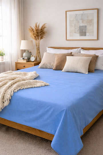 Fan Europe Bettlaken für Einzelbett 160x200cm Blau