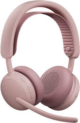 Logitech Zone Wireless 2 ES On Ear Мултимедийни слушалки с микрофон и свързаност Bluetooth в розов цвят