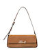 K Signature Leather Women's Shoulder Bag Suede Brown