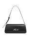 K Signature Leather Women's Shoulder Bag Black