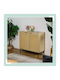 Bufet cu sertare maro deschis/negru 76x35x80cm
