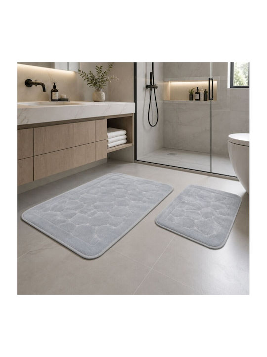 Tropik Home Set Covoare De Baie Din Bumbac LJD27741 Gri 2 Bucăți