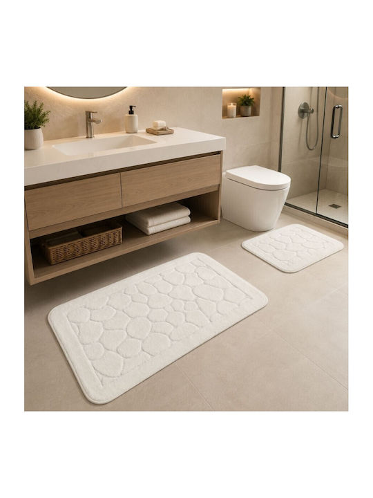 Tropik Home Set Covoare De Baie Din Bumbac LJD27745 Ecru 2 Bucăți