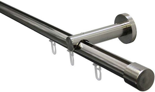 Gardinia Șină pentru perdele simplă metalică în culoare gri 220 cm Gardinia Șină pentru perdele simplă metalică în culoare gri 220 cm