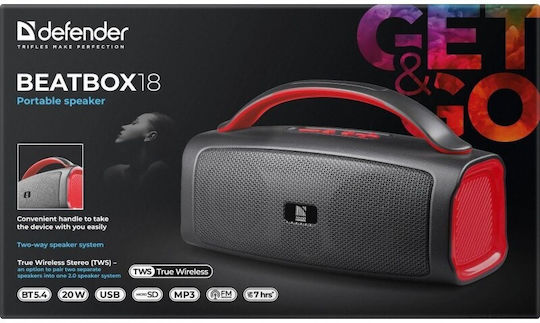 Beatbox 18 Bluetooth Speaker 20W with Radio and Battery Life up to 7 Hours Black