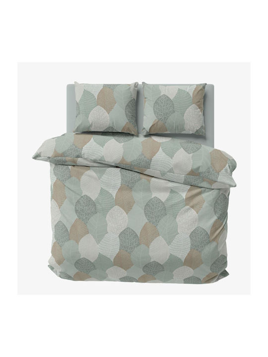 Duvet Cover Set 200x215cm Double With 2 Pillowcases & 1 Bed Sheet 4-Piece Forest