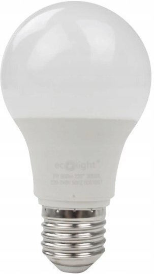 Eco Light Bec LED 9W Pentru Bază De Bec E27 Și Formă A60 Alb Cald 900 Lumen