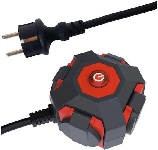 Duwi Verlängerungskabel Rolle mit Kabel 1,4 m Kabelquerschnitt 3 x 1.5 mm² und Erdung Wasserdicht