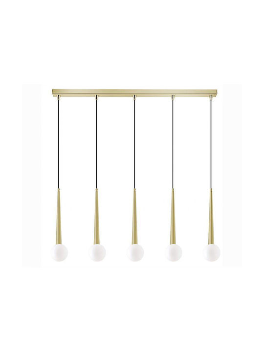 Luma Gold Gold Κρεμαστό Φωτιστικό Χρυσό για 5 Λαμπτήρες G9