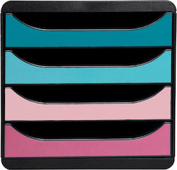 Exacompta Plastic Desktop Drawer Blue