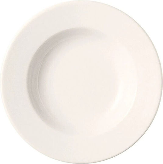 Porland Deep Porcelain Transparent Serving Plate with Diameter 22cm