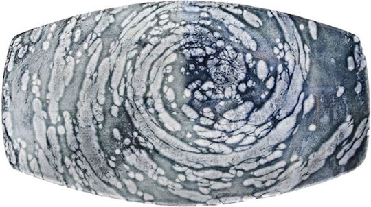 Porland Shallow Oval Serving Plate Made of Porcelain Light Blue 23x14cm