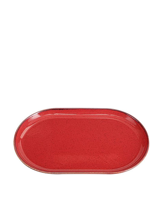 Porland Πιάτο Ρηχό Οβάλ Κόκκινο 32x20cm