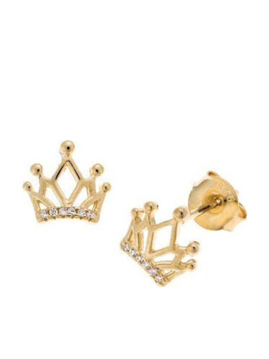Senza Senza Dangle Earrings Made of Silver Gold Plated with Stones