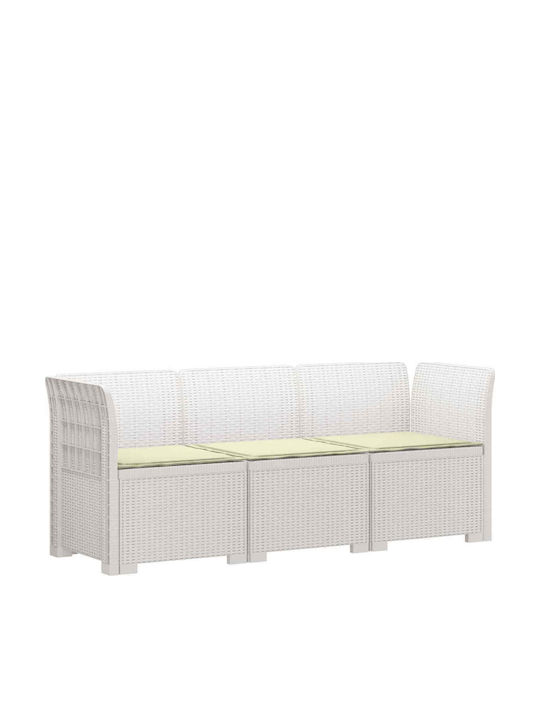 vidaXL Outdoor-Sofa Rattan mit Kissen