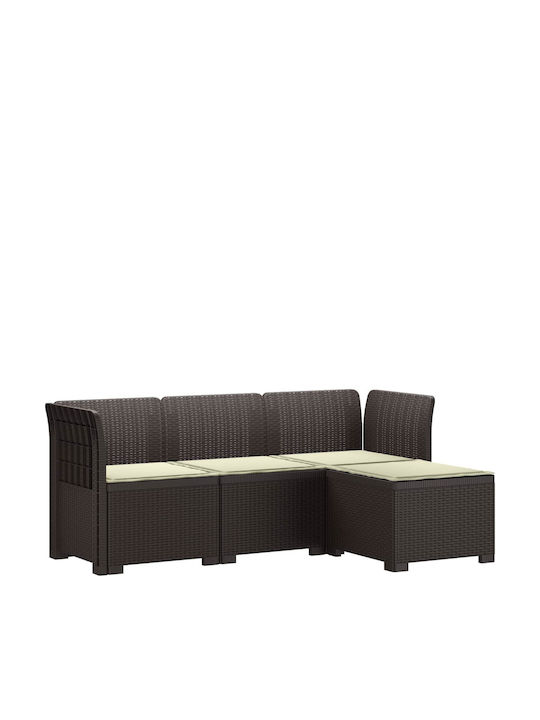 Ecksofa Outdoor Rattan mit Kissen