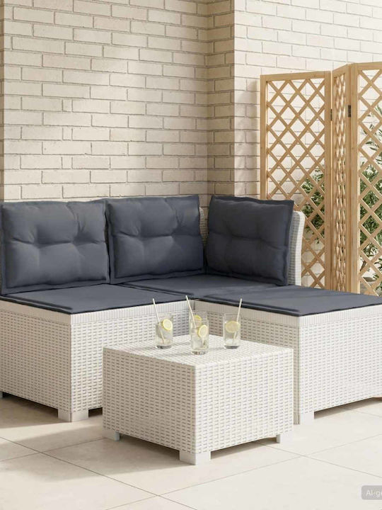Τριθέσιος Καναπές Εξωτερικού Χώρου Rattan με Μα...