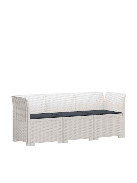 vidaXL Outdoor-Sofa Rattan mit Kissen