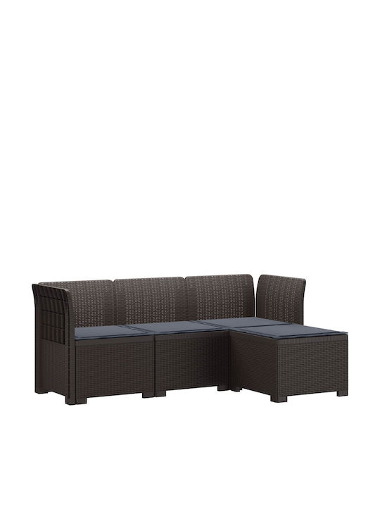 Ecksofa für den Außenbereich Rattan mit Kissen
