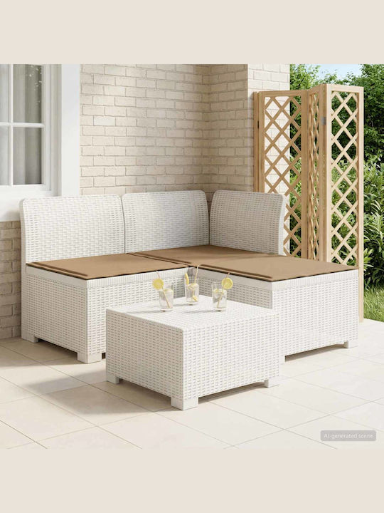 Three-Seater Outdoor Rattan Sofa With Cushions