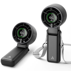 Aecooly Manual Handheld Portable Fan Halo 02 Black 3600 Mah Compact