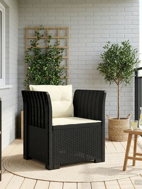 Outdoor Rattan Armchair Anthracite With Cushion...