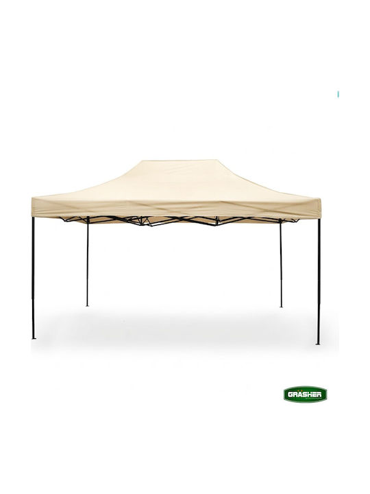 Grasher Gazebo Pliabil De Grădină Bej 3x4.5m