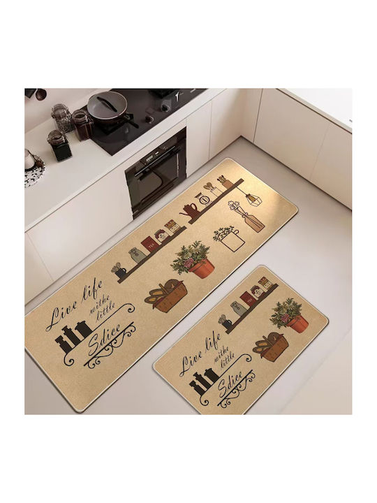 Mc Decor Rectangular Kitchen Mat with Non-Slip Backing Non-Slip 50x80cm