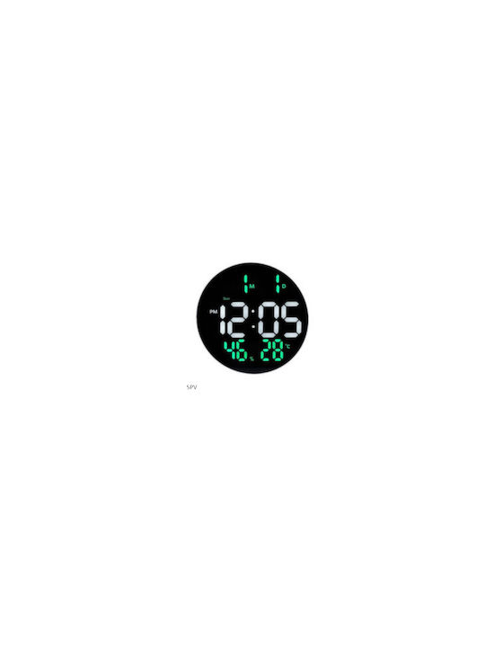 SPV Wall Clock Digital Black 26x3.5cm