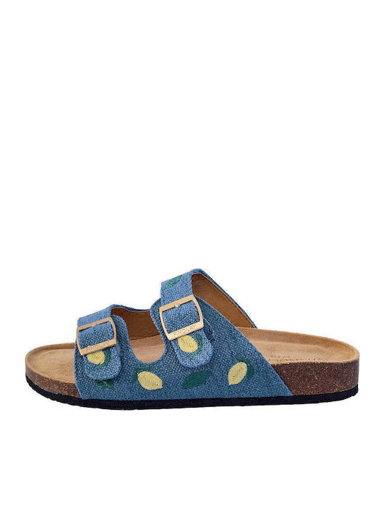 Celestino Flache Damen Sandalen Mit Stickerei Z...