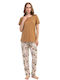 Kezokino Summer Women's Brown Pyjama Set