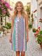 Sommer Midi Damenkleid Mehrfarbig