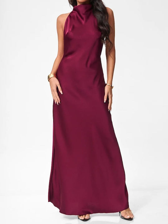 Velur Satin Wedding - Christening Dress Burgundy Velur Satin Wedding - Christening Dress Burgundy