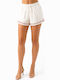 Women's White Shorts SC-PS24-1045-26SO-WHITE