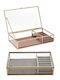 Zaros Metallic Pink Jewellery Box 23x14.5x5cm