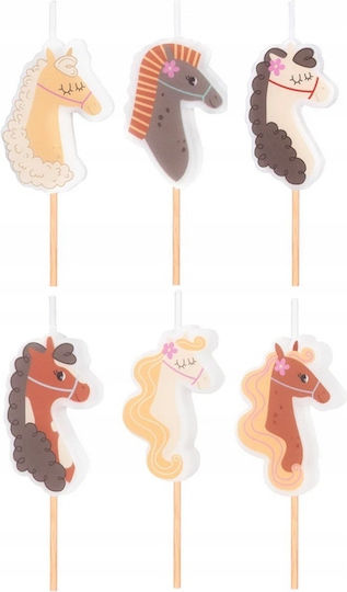 Cake Cupcake Toppers Kerzen Pferde Ponys Pferd Geburtstag 6 Stück