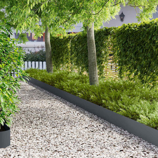 vidaXL Metallische Gartenhecke in Grau Farbe 1,02m x 15cm 10 Stück